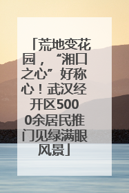 荒地变花园，“湘口之心”好称心！武汉经开区5000余居民推门见绿满眼风景