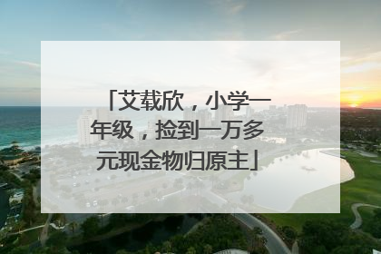 艾载欣，小学一年级，捡到一万多元现金物归原主