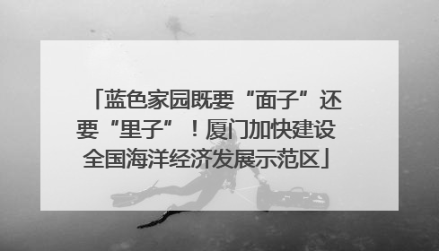 蓝色家园既要“面子”还要“里子”！厦门加快建设全国海洋经济发展示范区
