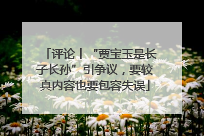 评论丨“贾宝玉是长子长孙”引争议，要较真内容也要包容失误