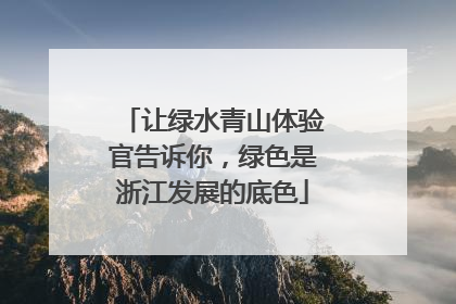 让绿水青山体验官告诉你，绿色是浙江发展的底色