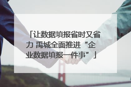 让数据填报省时又省力 禹城全面推进“企业数据填报一件事”