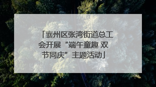 襄州区张湾街道总工会开展“端午童趣 双节同庆”主题活动
