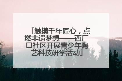 触摸千年匠心，点燃非遗梦想——西厂口社区开展青少年陶艺科技研学活动