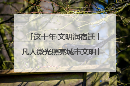 这十年·文明润宿迁丨凡人微光照亮城市文明