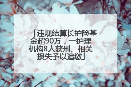 违规结算长护险基金超90万，一护理机构8人获刑、相关损失予以追缴