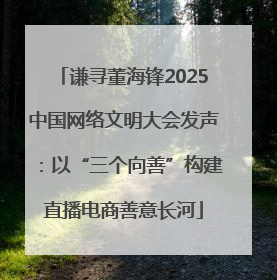 谦寻董海锋2025中国网络文明大会发声：以“三个向善”构建直播电商善意长河