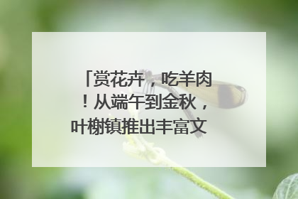 赏花卉，吃羊肉！从端午到金秋，叶榭镇推出丰富文旅活动邀您爽玩
