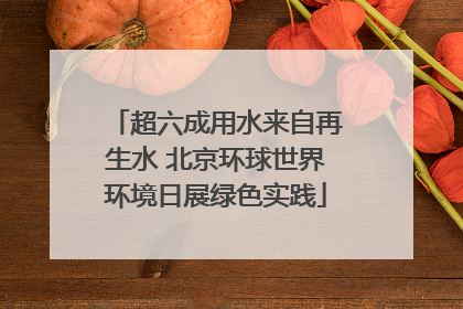 超六成用水来自再生水 北京环球世界环境日展绿色实践