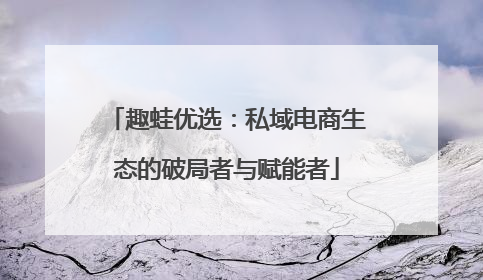 趣蛙优选：私域电商生态的破局者与赋能者