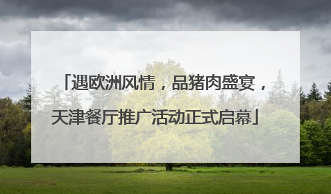 遇欧洲风情，品猪肉盛宴，天津餐厅推广活动正式启幕