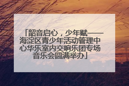 韶音启心，少年赋——海淀区青少年活动管理中心华乐室内交响乐团专场音乐会圆满举办