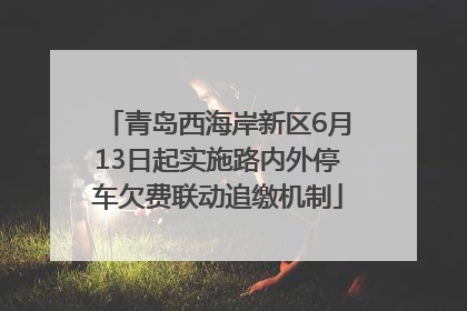 青岛西海岸新区6月13日起实施路内外停车欠费联动追缴机制