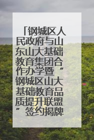 钢城区人民政府与山东山大基础教育集团合作办学暨“钢城区山大基础教育品质提升联盟”签约揭牌活动举行