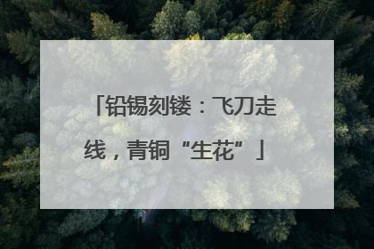 铅锡刻镂：飞刀走线，青铜“生花”