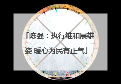 陈强：执行维和展雄姿 暖心为民有正气