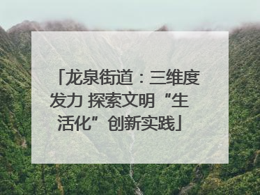 龙泉街道：三维度发力 探索文明“生活化”创新实践