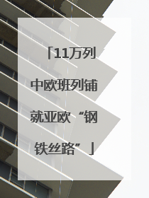 11万列中欧班列铺就亚欧“钢铁丝路”