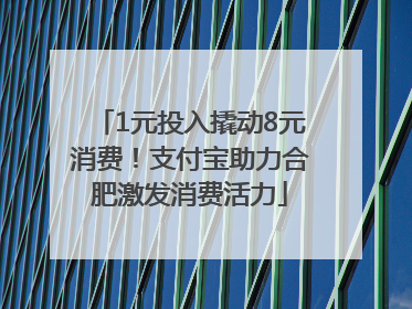 1元投入撬动8元消费！支付宝助力合肥激发消费活力