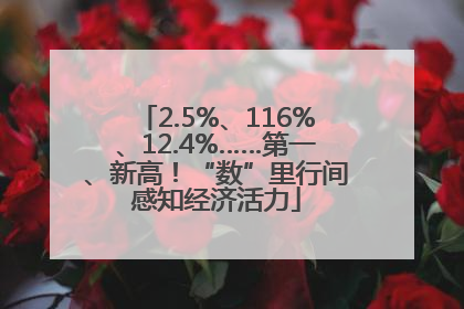 2.5%、116%、12.4%……第一、新高！“数”里行间感知经济活力