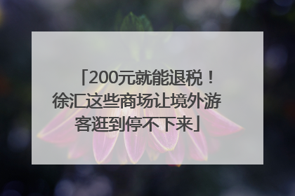 200元就能退税！徐汇这些商场让境外游客逛到停不下来