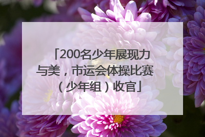 200名少年展现力与美，市运会体操比赛（少年组）收官