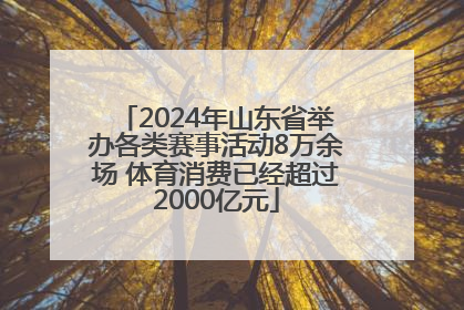 2024年山东省举办各类赛事活动8万余场 体育消费已经超过2000亿元