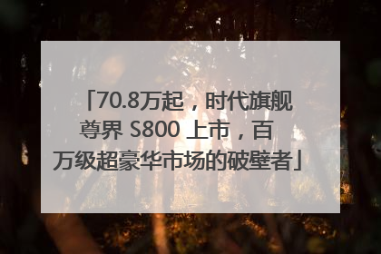 70.8万起，时代旗舰尊界 S800 上市，百万级超豪华市场的破壁者